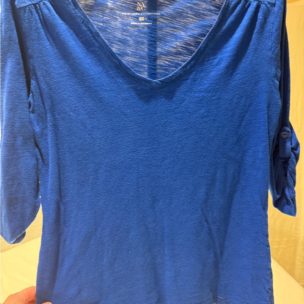 New York & Company Royal Blue Long Sleeve Top